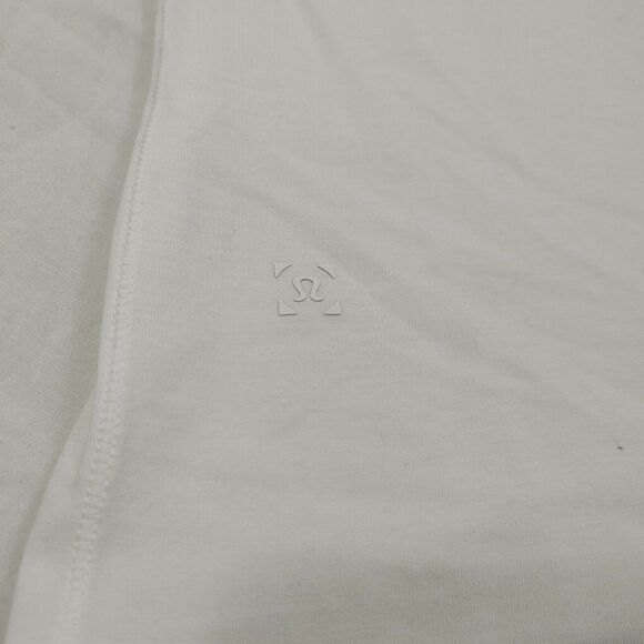 Lululemon Aloha Swiftly Tech Short Sleeve Crew White Top Spell out Womens L READ - Picture 6 of 6